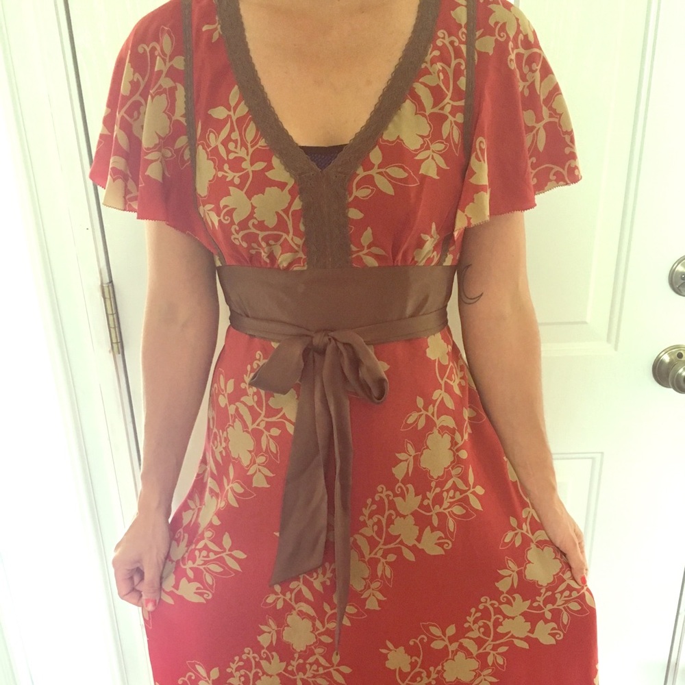 Anthropologie red dress size 6